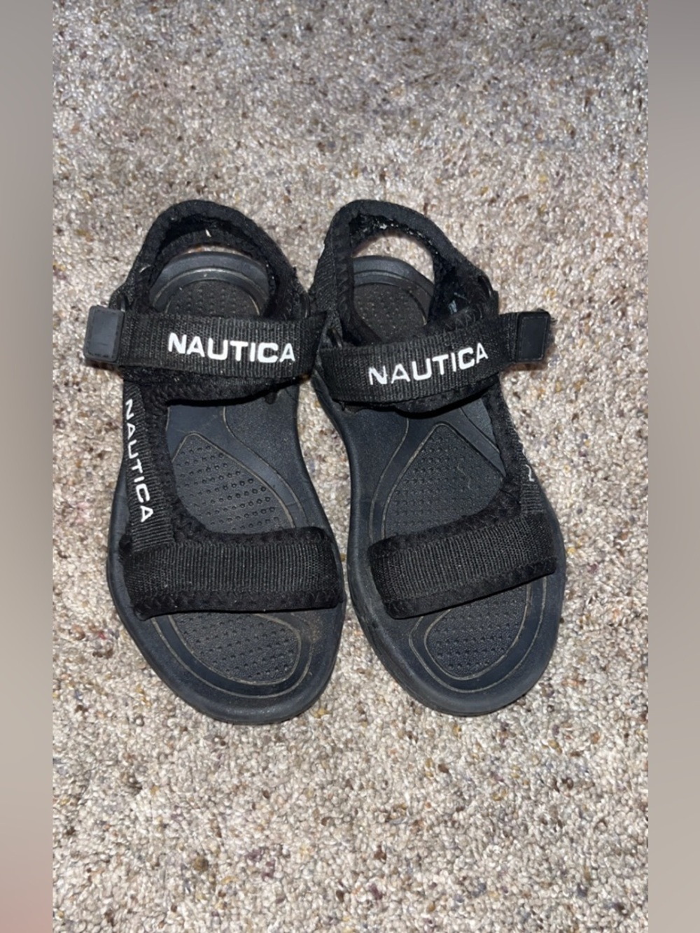 Nautica Kids Black Hook & Loop Active Sandals